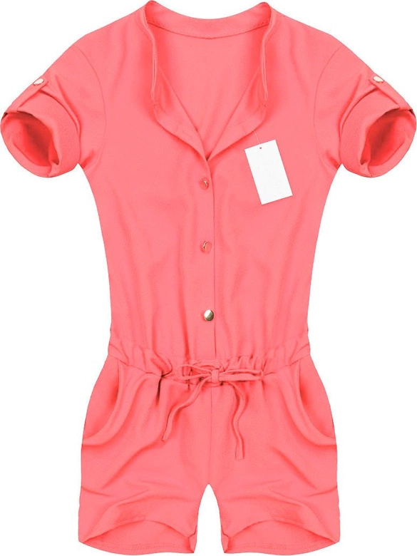 KRÓTKI KOMBINEZON Z STÓJKĄ NEONOWY RÓŻ (ART28)