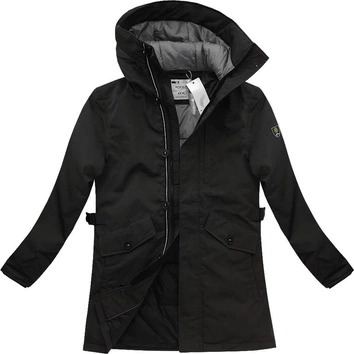 PARKA ZIMOWA Z PUCHEM NATURALNYM CZARNA (5012)