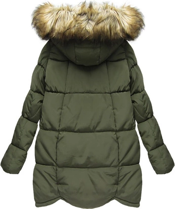PIKOWANA KURTKA Z KAPTUREM KHAKI (W801)