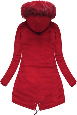 KURTKA ZIMOWA Z WIĄZANIAMI CZERWONA (W136)