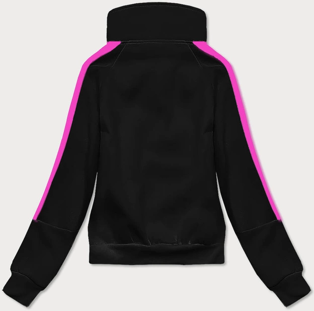 ROZPINANA BLUZA DAMSKA ZE STÓJKĄ CZARNA (26038)