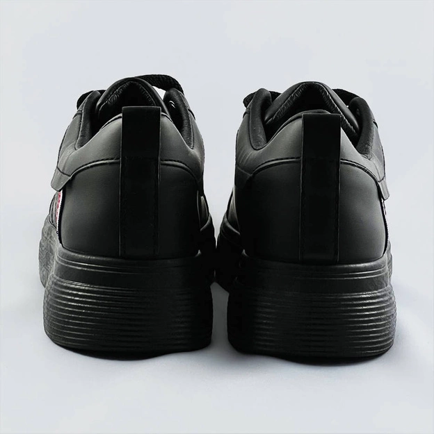 DAMSKIE SNEAKERSY SZNUROWANE CZARNE (C1029)