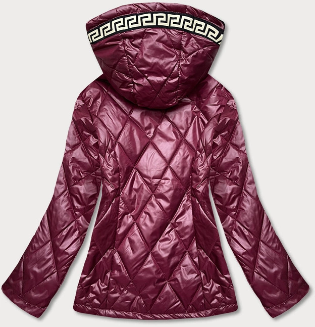 Pikowana kurtka plus size bordowa (b8013-74)
