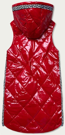 BŁYSZCZĄCA KAMIZELKA Z LAMÓWKAMI CZERWONA (7004BIG)