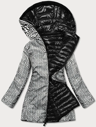 DWUSTRONNA KURTKA DAMSKA PIKOWANA CZARNA (PC-7502-1)