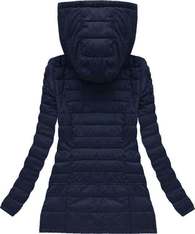 PIKOWANA KURTKA Z KAPTUREM GRANATOWA (W623)