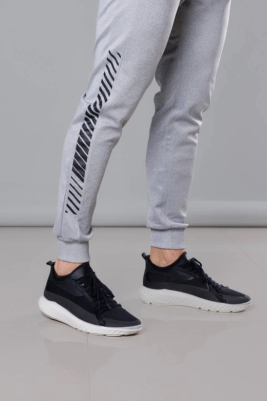 Spodnie dresowe z nadrukiem męskie jasne szare (8K178-2)