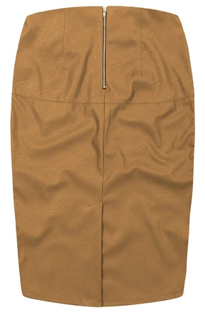 OŁÓWKOWA SPÓDNICA Z EKOSKÓRY KARMELOWA (GOOD112)