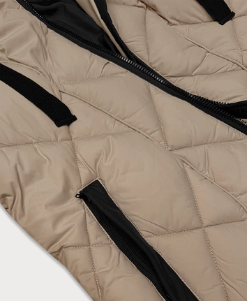 Przejściowa kurtka damska z kapturem Libland beżowa (LD-7735)