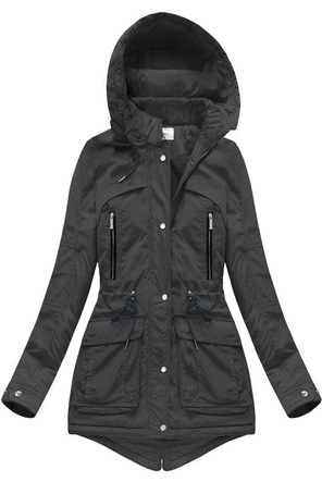 KURTKA Z KAPTUREM CZARNA (7307/2)