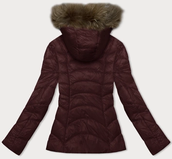 Przejściowa pikowana kurtka z kapturem damska Glakate bordo (LU-2202)
