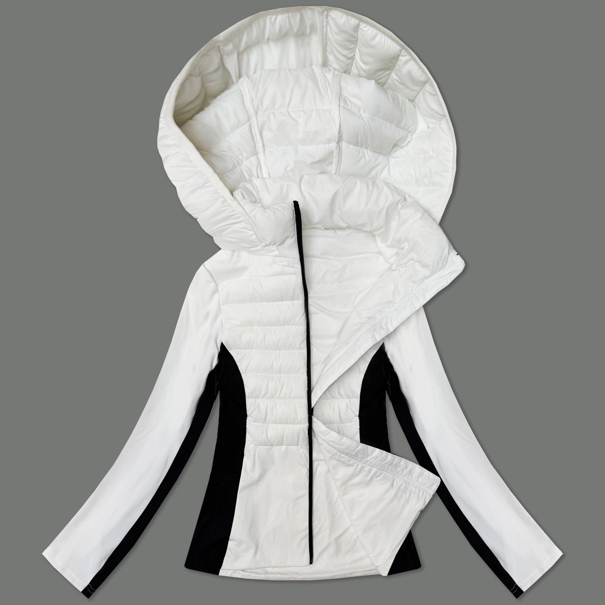 Kurtka damska z łączonych materiałów J Style biała (16M9223-281)