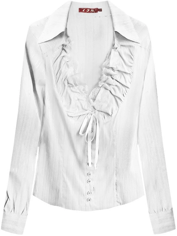 KOSZULA Z FINEZYJNYM DEKOLTEM BIAŁA (314ART)