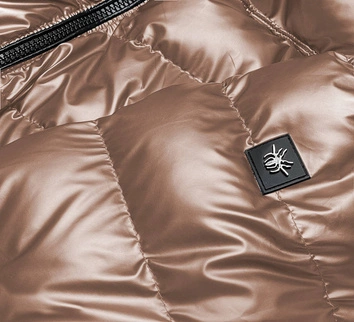 Pikowana kurtka przejściowa jasny brąz (br9790-46)