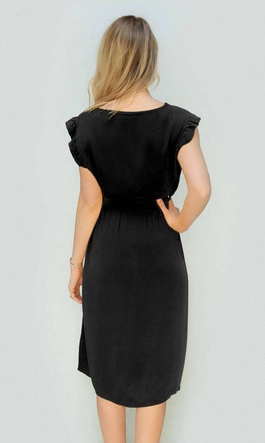 SUKIENKA MIDI Z GUZIKAMI CZARNA (395ART)