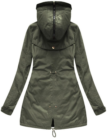 DWUSTRONNA KURTKA Z KAPTUREM KHAKI (XW622X)
