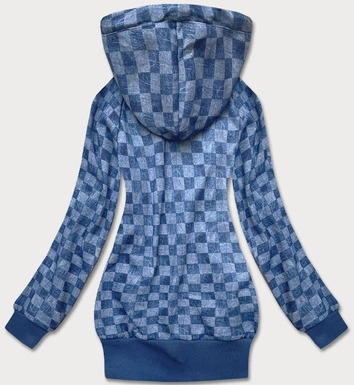 Sportowa bluza w kratkę niebieska (amg-62)