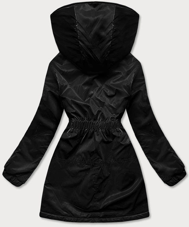 Kurtka damska z kapturem czarna (b8105-1)