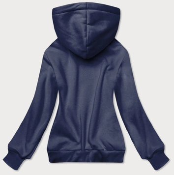 Krótka bluza damska z nadrukiem granatowa (26016)