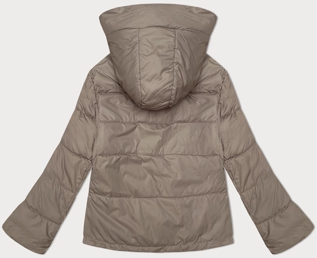 Luźna kurtka damska z kapturem Miss TiTi beżowa (2360)