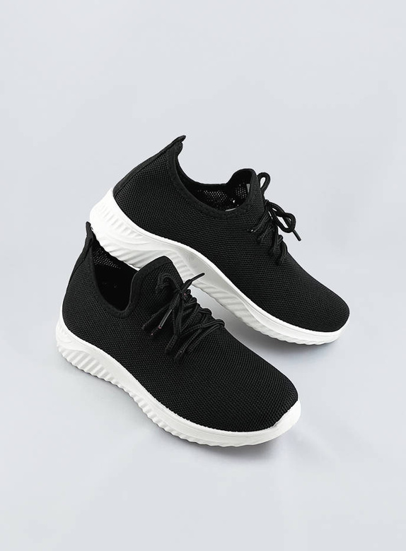 Lekkie adidasy damskie wsuwane czarne (ym-147)