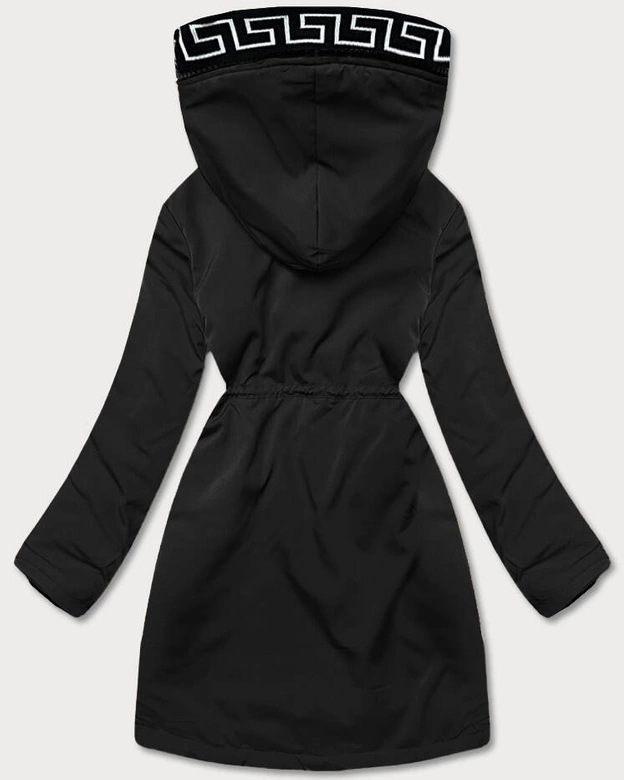 Damska kurtka z futrzaną podszewką czarna (B8116-1)