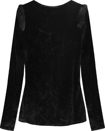 BLUZKA Z FUTERKIEM CZARNA (3685)