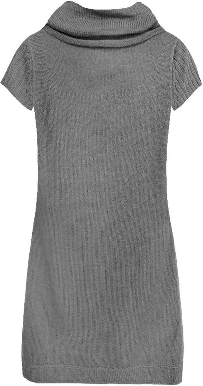 DŁUGI SWETER Z GOLFEM CIEMNOSZARY (1174)