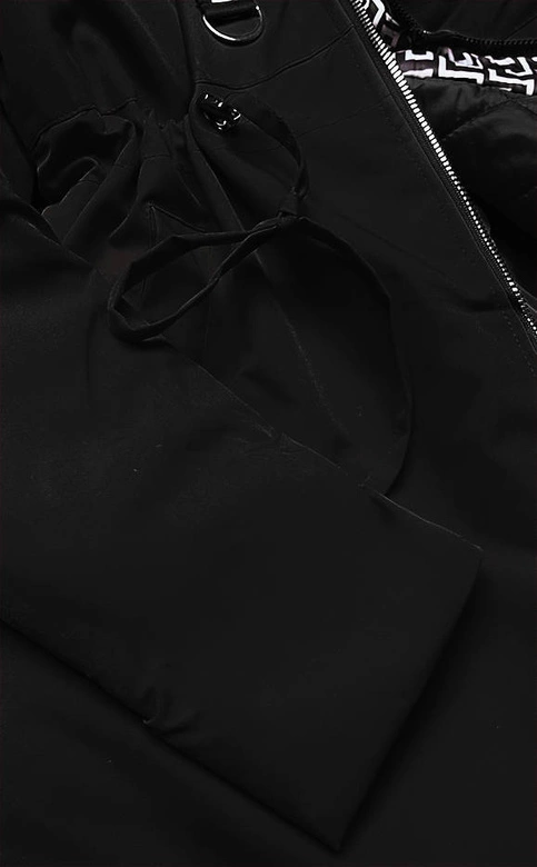 Damska parka z kapturem czarna (B8042-1026)