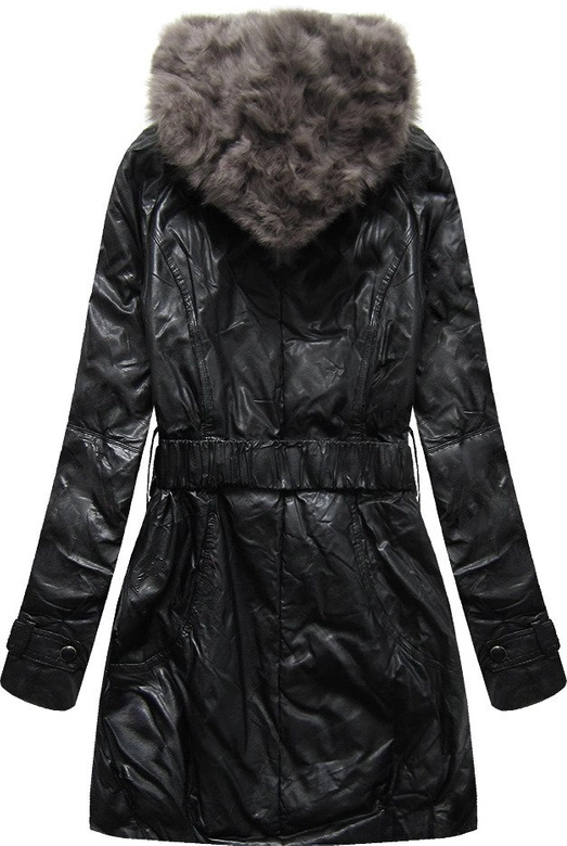 KURTKA Z EKOSKÓRY CZARNA (YZ1003)