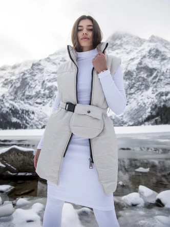 Puchowa kamizelka ze stójką Factory Price ecru (612)