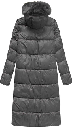 DŁUGA KURTKA Z KAPTUREM GRAFITOWA (PM7231)