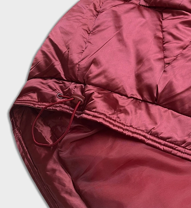 Krótka kurtka oversize bordowa (H-1109-25)