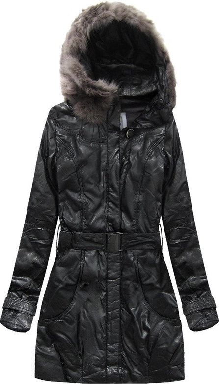 KURTKA Z EKOSKÓRY CZARNA (YZ1003)