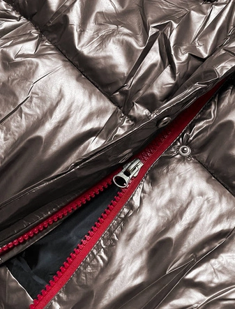 ZIMOWA KURTKA DAMSKA Z KONTRASTOWYMI ŚCIĄGACZAMI CAPPUCCINO (1917)