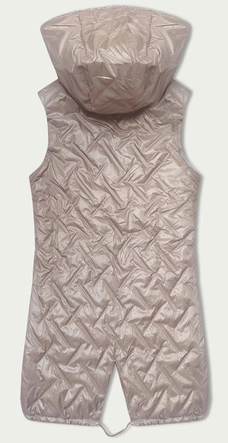 Pikowana kamizelka z kapturem S'West perłowy róż (B8340-51)