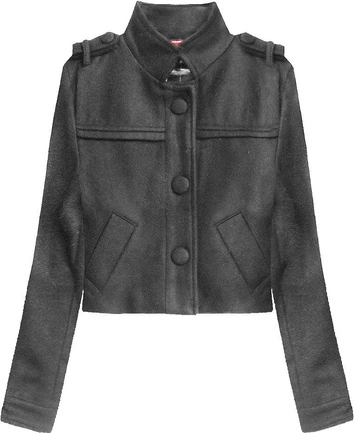 KRÓTKA KURTKA ZE STÓJKĄ CIEMNOSZARA (X1096X)