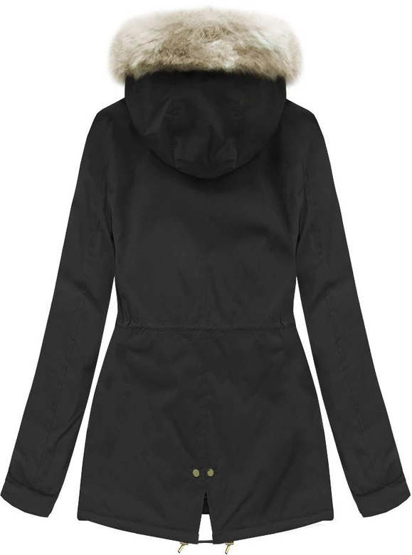 DAMSKA KURTKA ZIMOWA TYPU PARKA CZARNA (B2648)