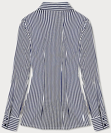 Koszula w paski z marszczeniami granatowo-biała (AWY2015D)