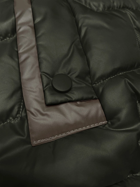 Krótki bezrękawnik damski ze ściąganymi bokami S'West khaki (B8358-11)