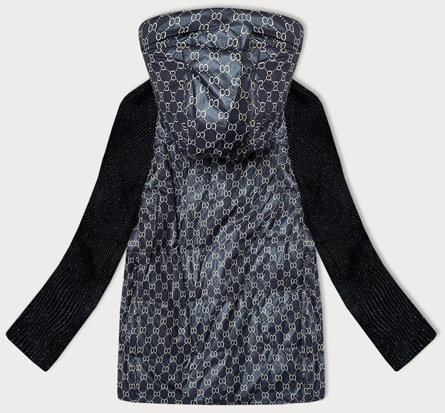 Oversizowa kurtka przejściowa z łączonych materiałów Vaston czarna (F-23729-2#)