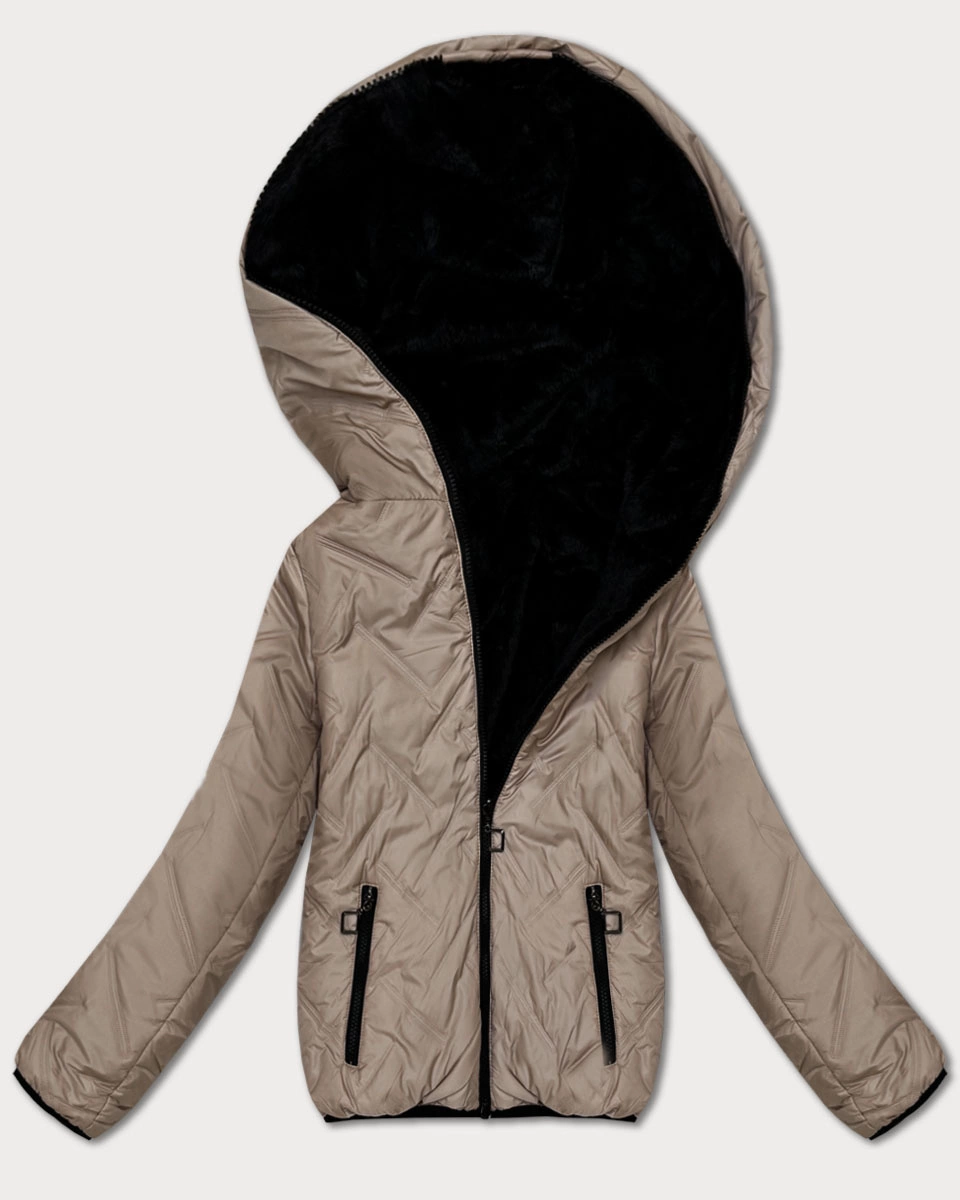 Dwustronna kurtka przejściowa damska S'West beż-czarny (B8546-1201)