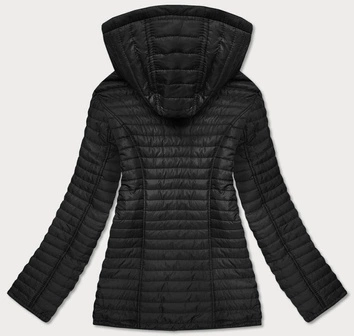 Kurtka damska z podszewką w kropki czarna (sf8981)