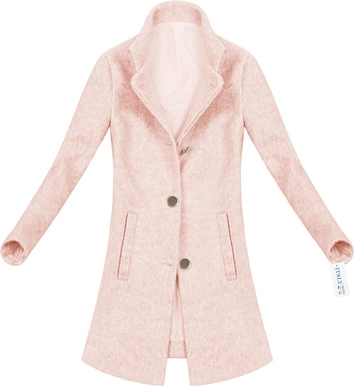 PROSTY PŁASZCZ NA GUZIKI RÓŻOWY (51950)