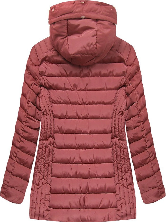 PIKOWANA DAMSKA KURTKA ZIMOWA Z KAPTUREM RÓŻOWA (B2630-30)