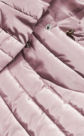 Kurtka damska z dzianinowymi ściągaczami różowa (P22-6637-52)