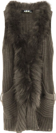 SWETERKOWA KAMIZELKA CIEMNOBRĄZOWA (1596)