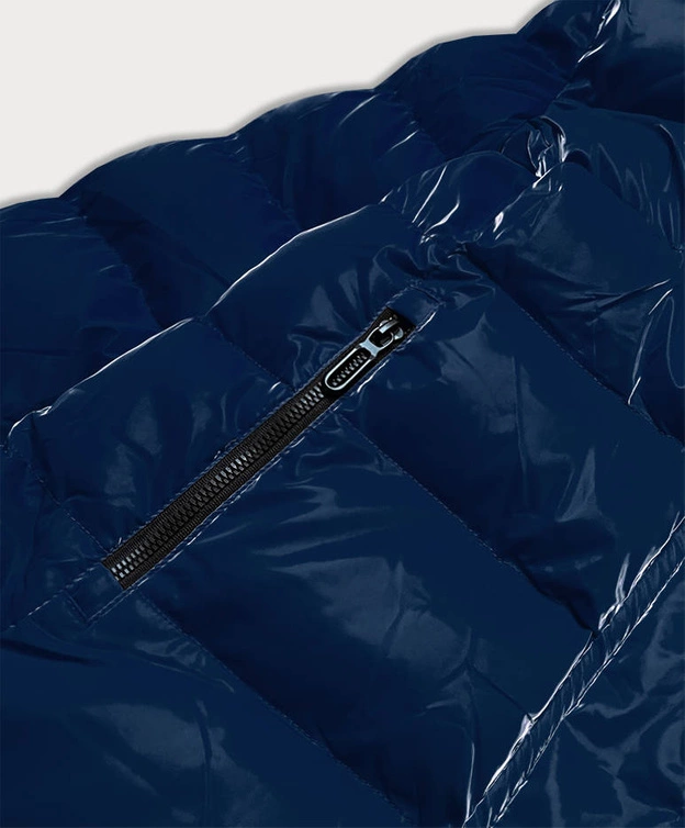 Damska kurtka pikowana niebieski ciemny/biały (w807#)