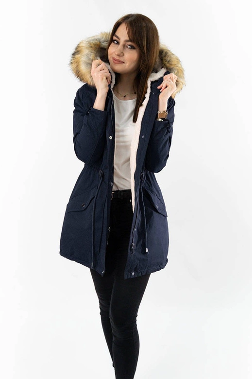 DAMSKA PARKA Z PODPINKĄ GRANATOWA (1998)