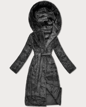 Zimowa kurtka dwustronna futerko Minority grafitowa (P3-6020-27)